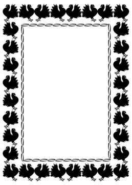 Vector frame with pigeons silhouettes