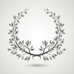 Vector silver laurel wreath