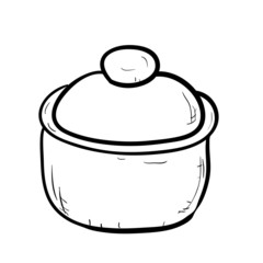 Vector sketch of doodle pot