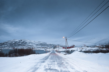 Fototapeta na wymiar Norway in winter - trip to the island Kvaloya (Tromso)