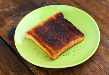 Burnt toast bread