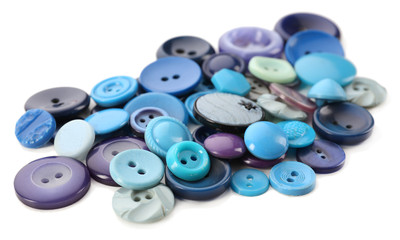 Colorful sewing buttons isolated on white