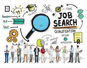 Diversity Business People Digital Devices Job Search Concept