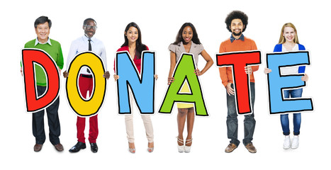 Group of People Holding Letter Donate Concepts