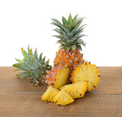 pineapple on wooden surface