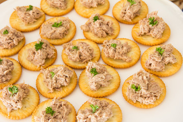 Delicious freshly cracker tuna