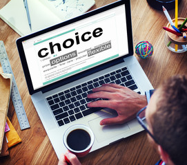 Businessman Reading Dictionary Definition of Choice Concept