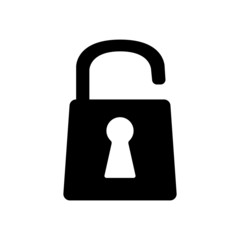 The open lock icon. Lock symbol. Flat