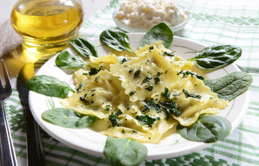 Ravioli with spinach