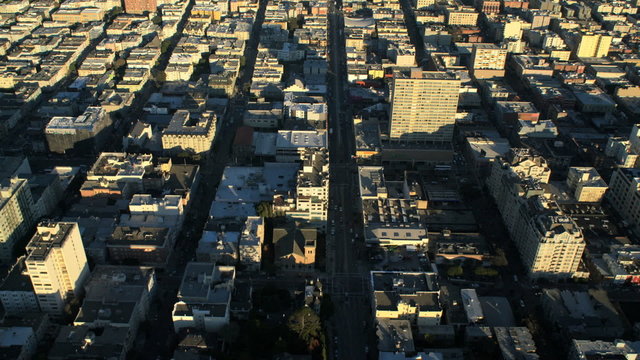 Aerial view Downtown San Francisco Oakland Bay bridge, USA