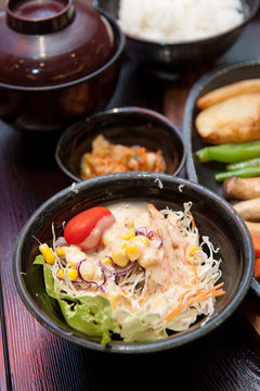 Salad in Japanese Lunch set