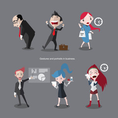 Gestures and portraits in business.