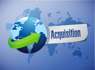 acquisition globe sign illustration design