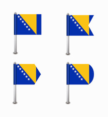 set of four flags Bosnia and Herzegovina