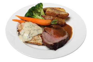 beef and chicken dinner