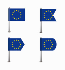 set of four flags European Union