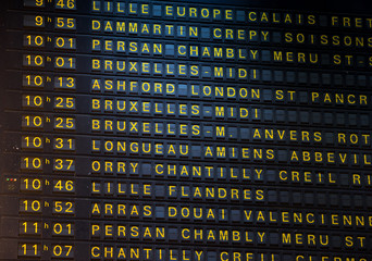 Fototapeta premium Departure board on the train station