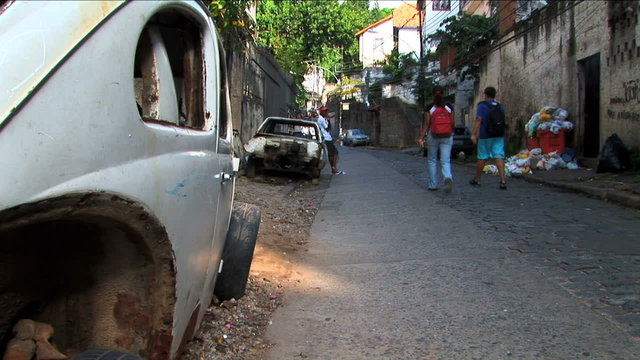 Children favela street poor communities Urban hillside housing Rio de Janeiro Brazil 