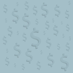 Vector background with dollar signs on blue
