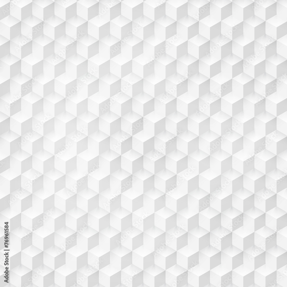 Wall mural vector abstract geometric shape from gray cubes.