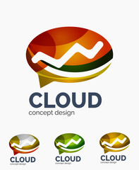 Modern cloud logo set