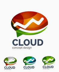 Modern cloud logo set