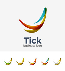 Fototapeta na wymiar Modern tick abstract wave logo set
