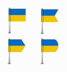 set of four flags Ukraine