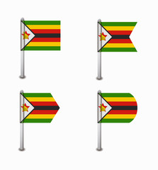 set of four flags Zimbabwe