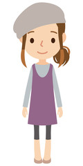 若い女性　全身