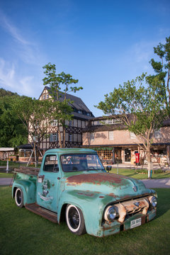 Old Vintage Car In Beautiful Farm