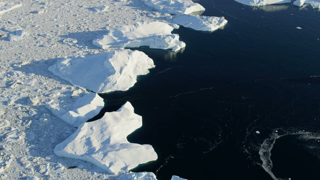 Aerial Remote Icefjord Warming Glaciers Frozen Mass Ilulissat Greenland 