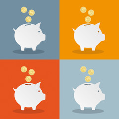 Piggy Banks Currency Flat