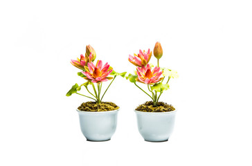Artificial Pink Lotus  tree in pot