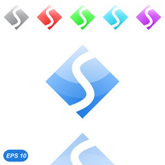 Speed concept - s letter with reflection