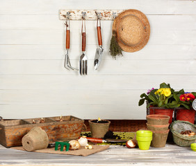 Garden tools hanging