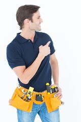 Man with tool belt around waist