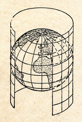Cylindrical map projection