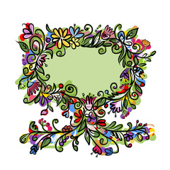 Floral tree with frame for your text