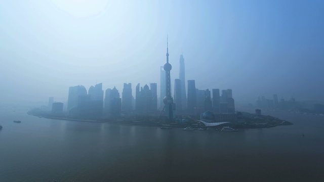 Time lapse Huangpu River The Bund Oriental Pearl Tower Shanghai 