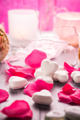 Spa composition Valentines Day heart love body health