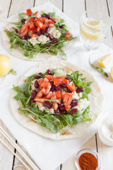 Fresh tacos with vegetables