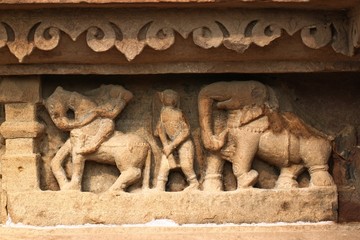 Fototapeta premium Khajuraho temples and their erotic sculptures, India