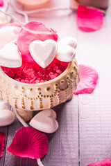 Spa composition Valentines Day heart love body health