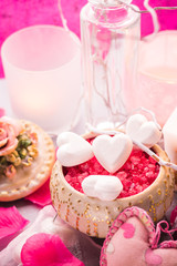 Spa composition Valentines Day heart love body health