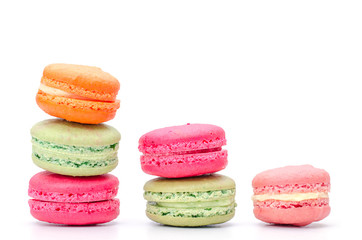 Macaroons on white background