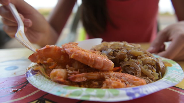 Shrimp truck food from Oahu Hawaii