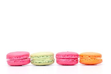 Macaroons on white background