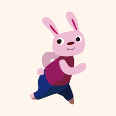 sport animal rabbit cartoon elements vector