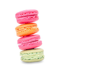 Macaroons on white background